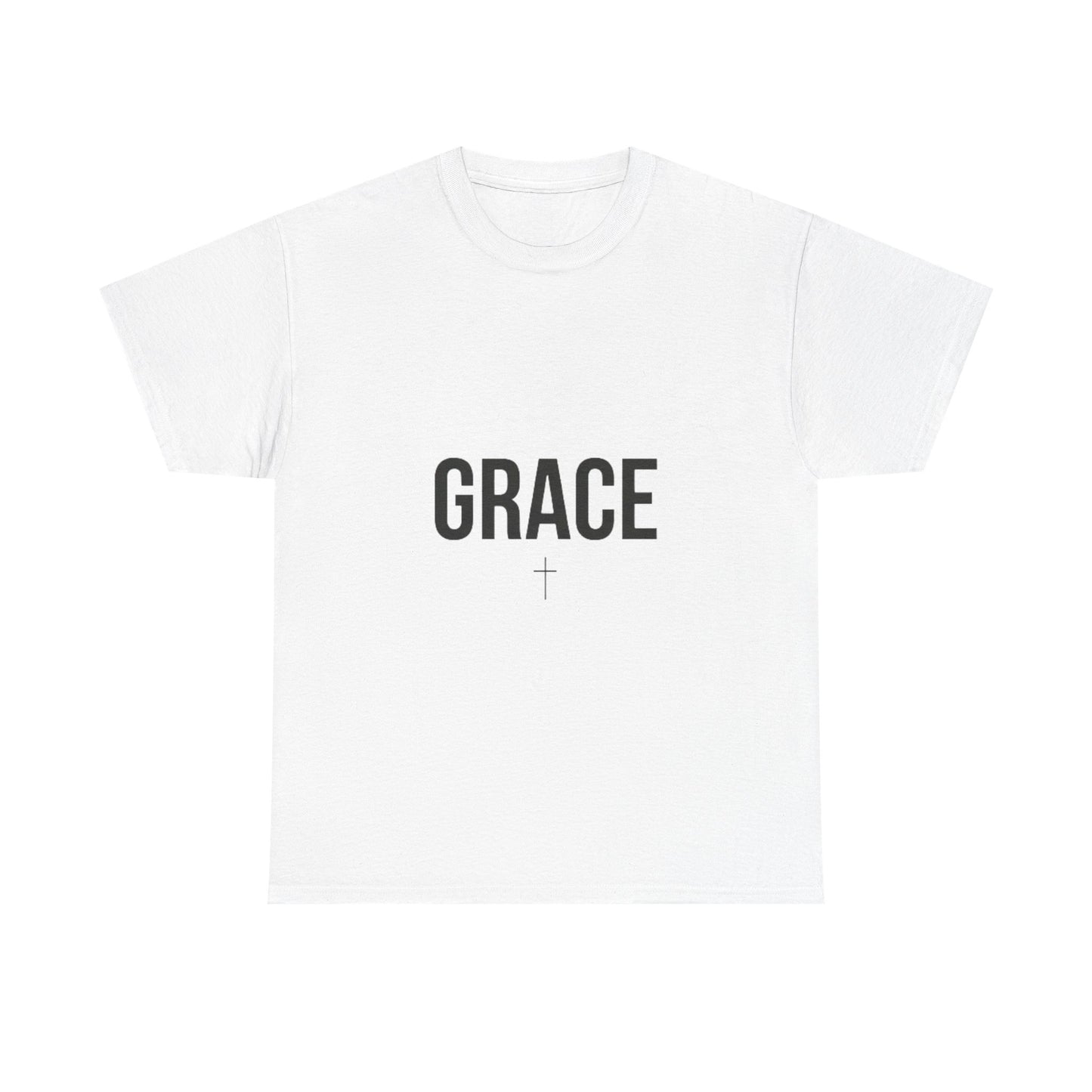 GRACE" Cross Shirt, Christian Faith T-Shirt, Gift for Mom, Sister, White Simple Graphic Tee, Religious Outfit, Religious Clothing