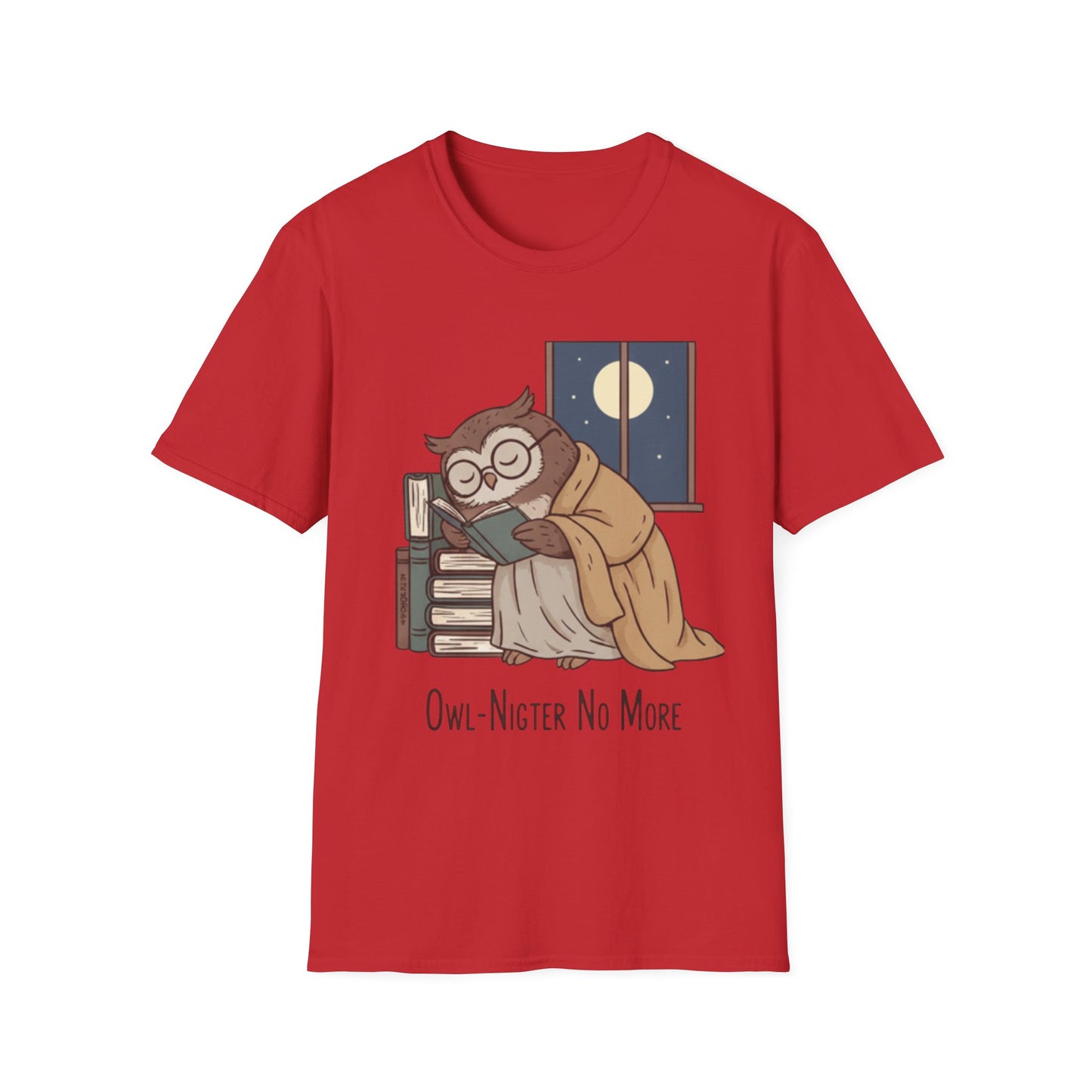 Sleepy Owl Reading Shirt | 'Owl-Nighter No More' Book Lover Tee