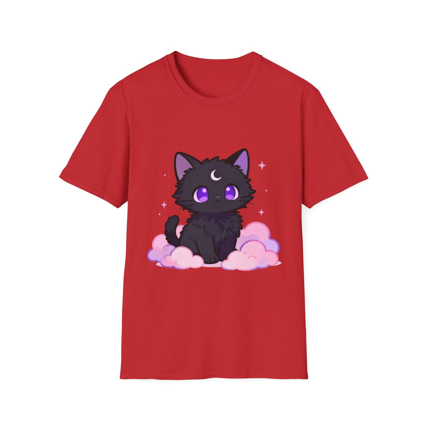 Pastel Cat Moon T-Shirt: Black Cat Graphic Tee