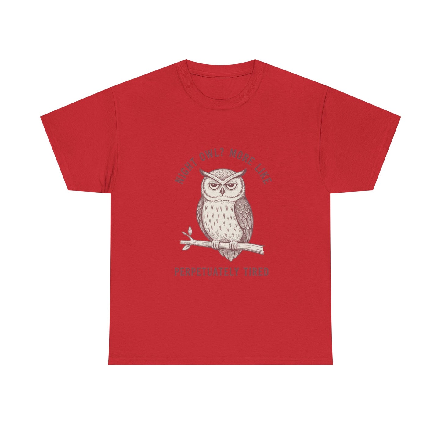 Perpetually Tired Owl T-Shirt | Cute Sleeping Owl Illustration