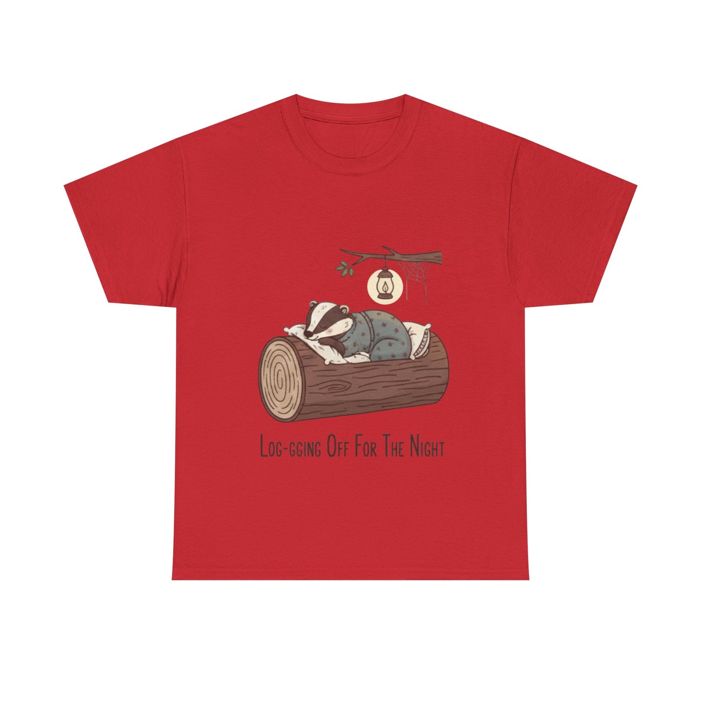 Log-sleeping Badger Illustration Tee | "Log-sging Off For The Night"