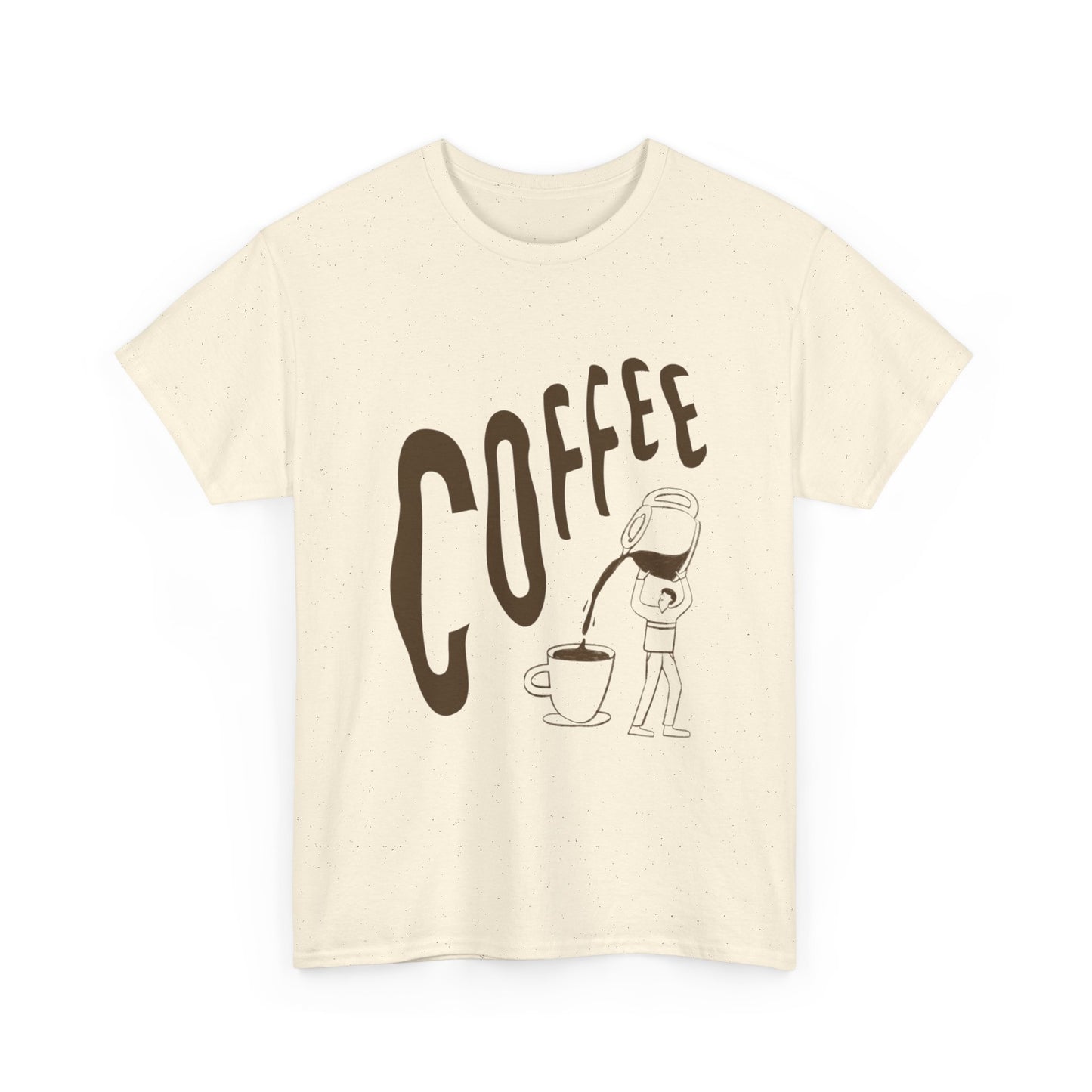 Coffee Pouring Illustration T-Shirt | Coffee Cup Graphic Tee