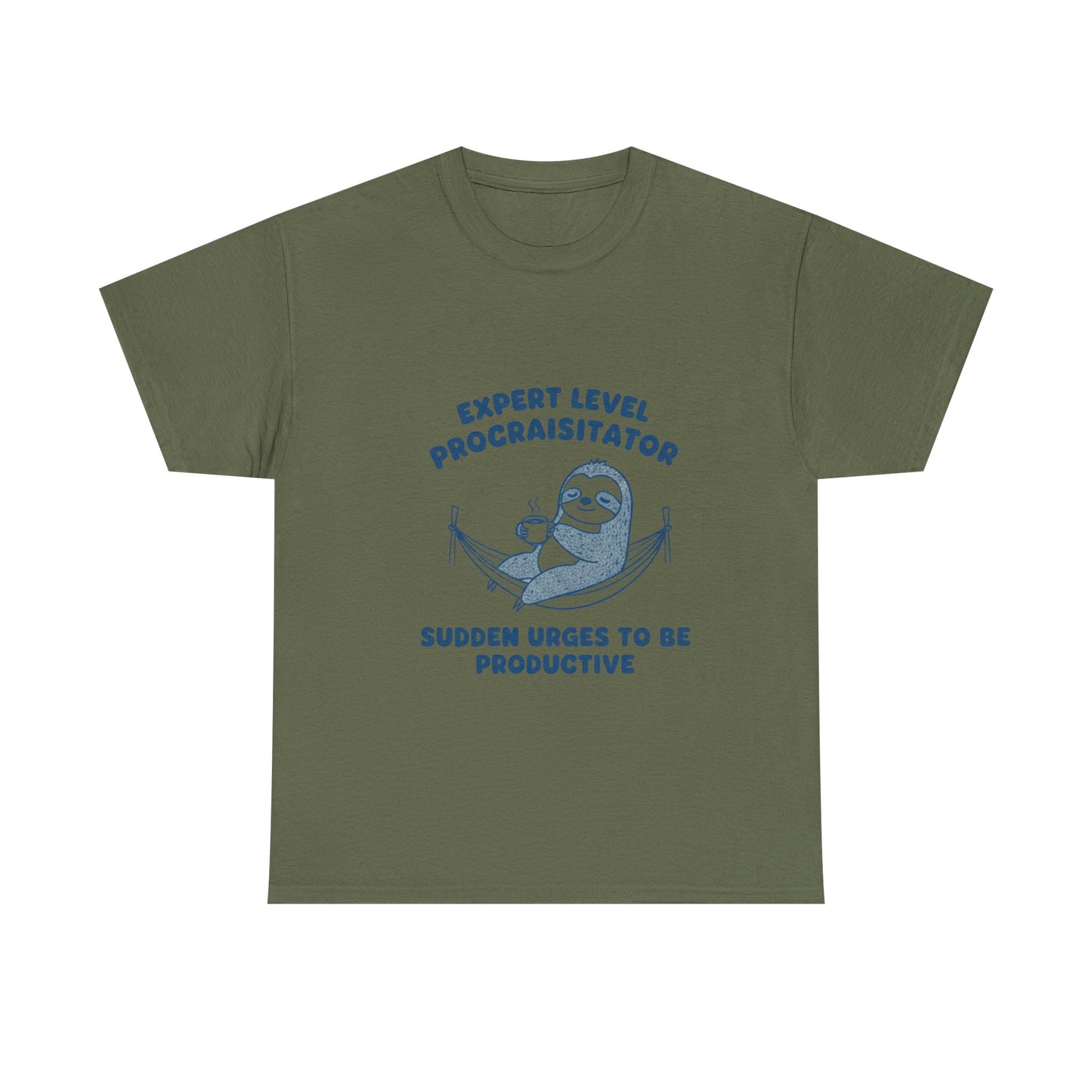 Expert Level Procrastinator sloth hammock T-Shirt | funny lazy quote tee