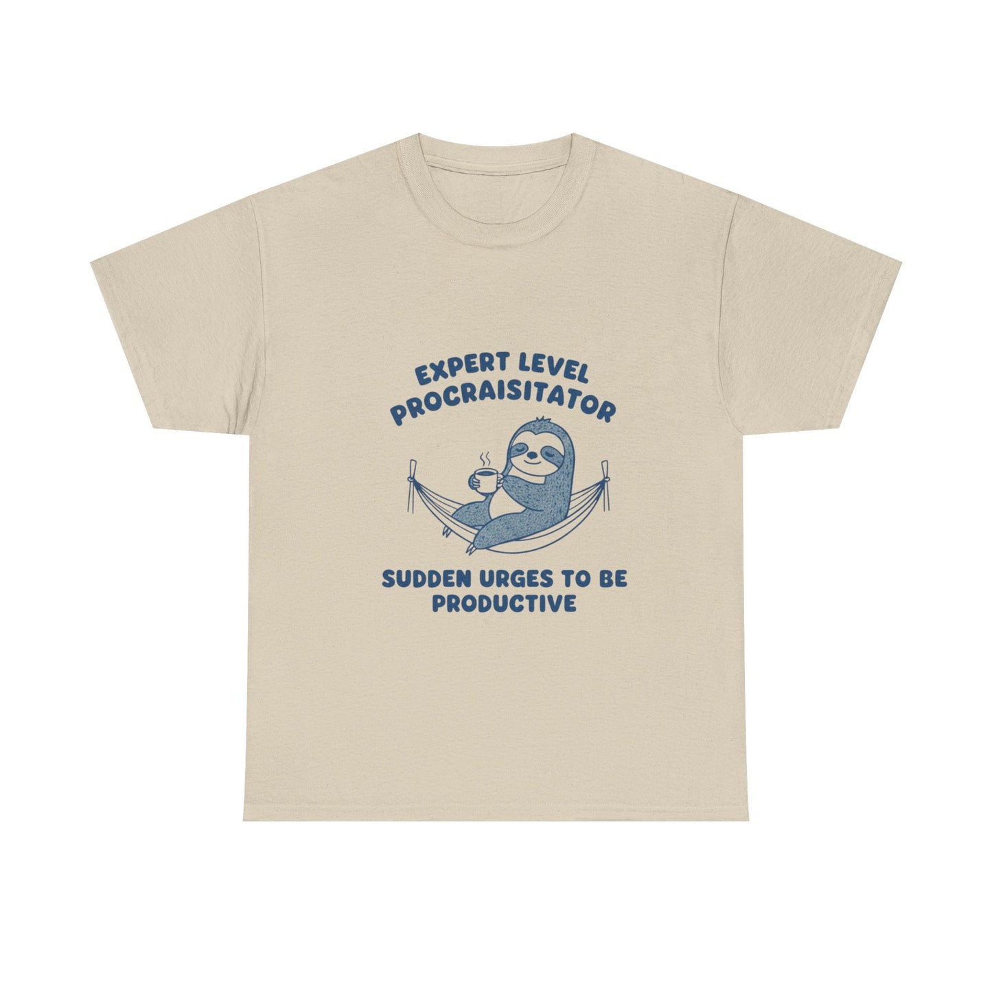 Expert Level Procrastinator sloth hammock T-Shirt | funny lazy quote tee