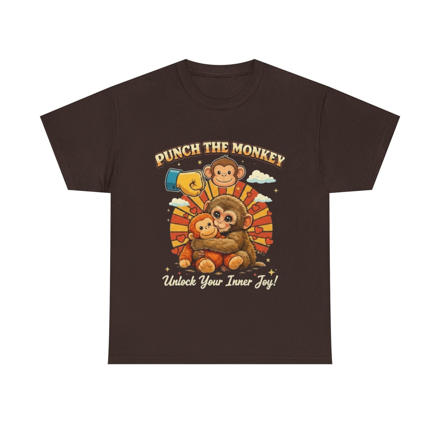 Punch the Monkey Retro T-Shirt -  , Unlock Your Inner Joy Emotional Support Monkey Gift, Trendy