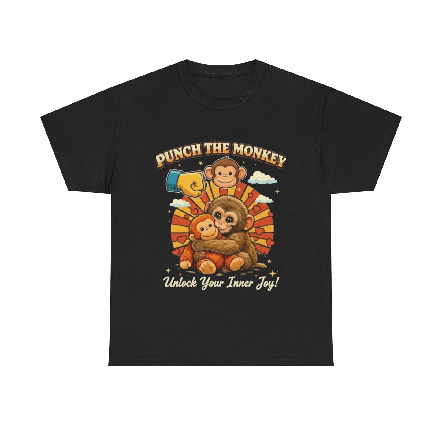 Punch the Monkey Retro T-Shirt -  , Unlock Your Inner Joy Emotional Support Monkey Gift, Trendy