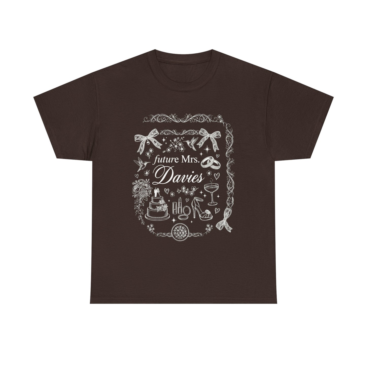 Future Mrs Davies Tee | Bridal Shower Bachelorette Wedding Cake Ring Design