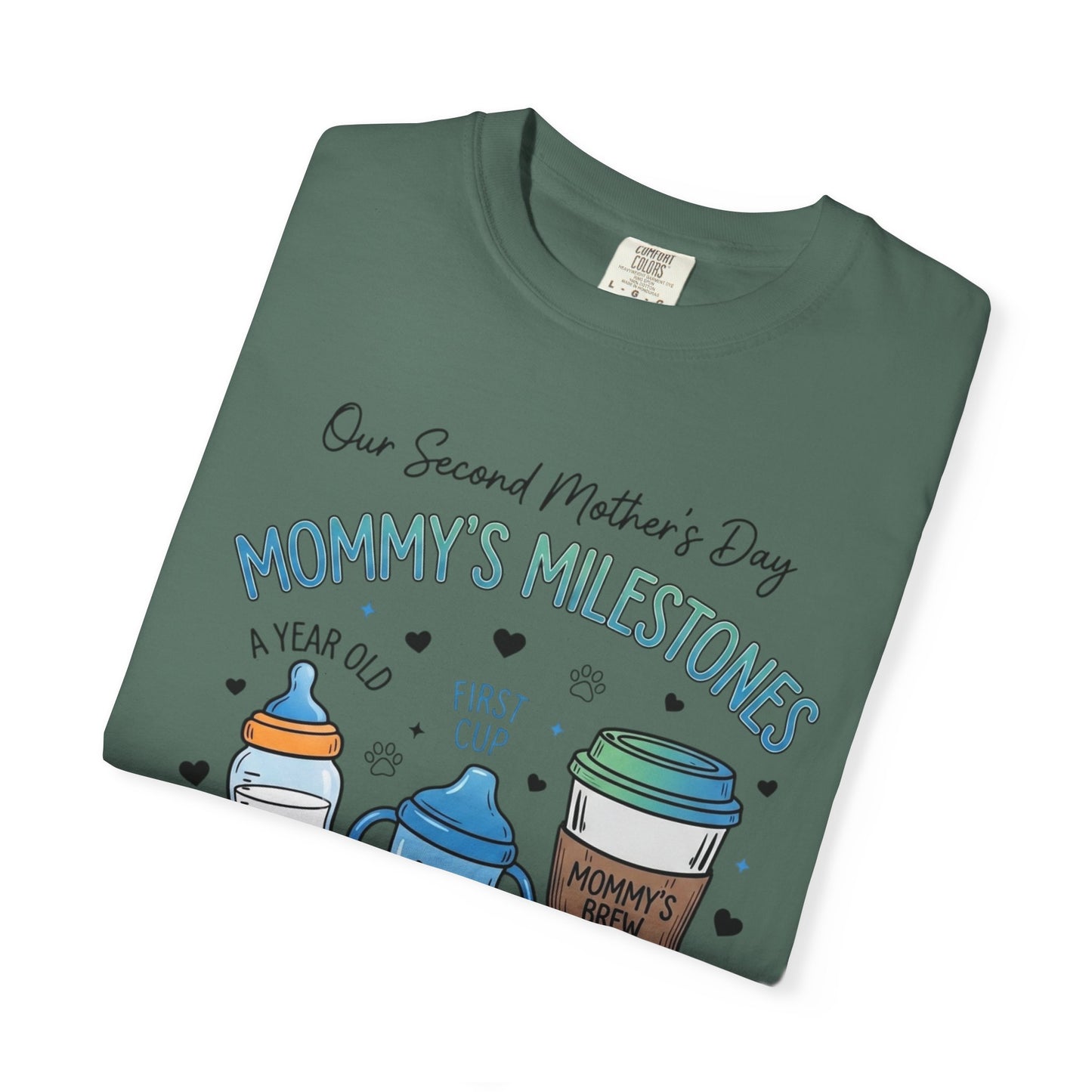 Our Second Mother's Day Shirt, Mommy's Milestones T-Shirt, 2nd Mother's Day Gift, Gift for New Mom, Growing Boy Together Tee, Mom Coffee Shirt