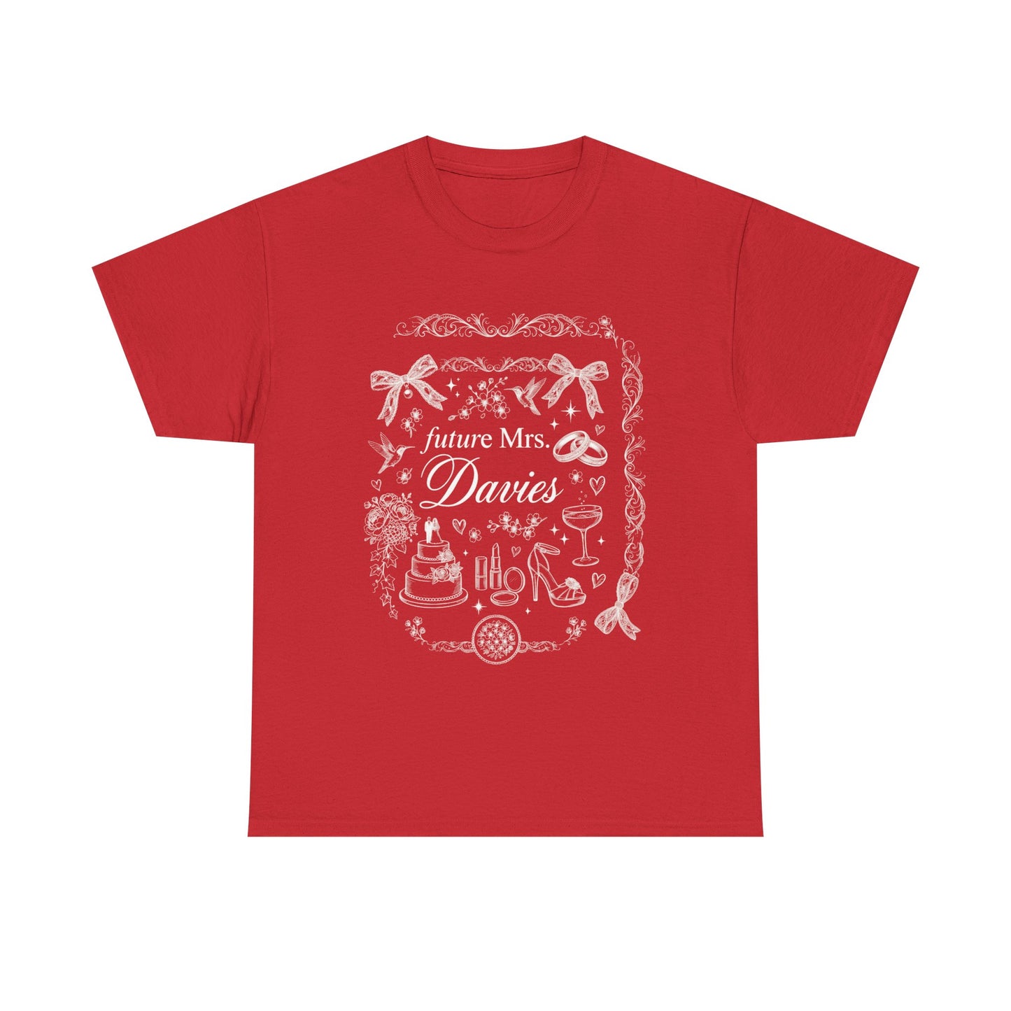 Future Mrs Davies Tee | Bridal Shower Bachelorette Wedding Cake Ring Design