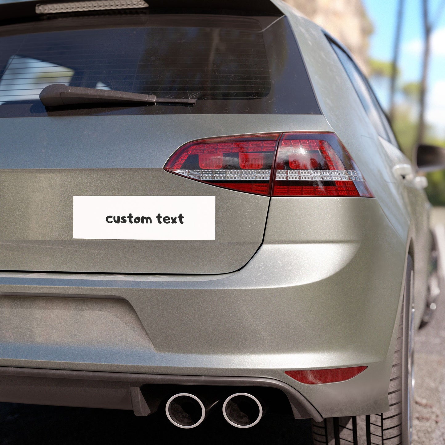 Custom Text Car Magnet — Personalized Bumper Sticker-Style Magnetic Sign
