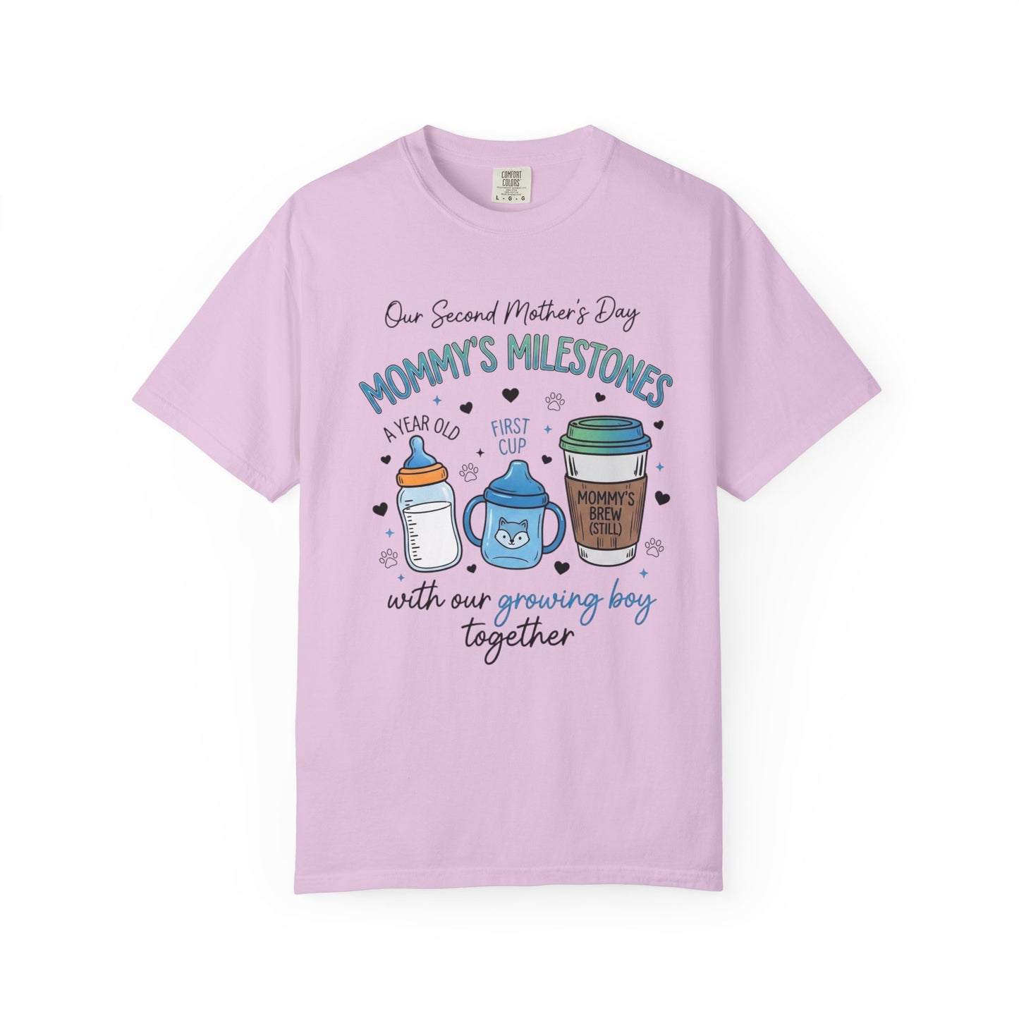 Our Second Mother's Day Shirt, Mommy's Milestones T-Shirt, 2nd Mother's Day Gift, Gift for New Mom, Growing Boy Together Tee, Mom Coffee Shirt