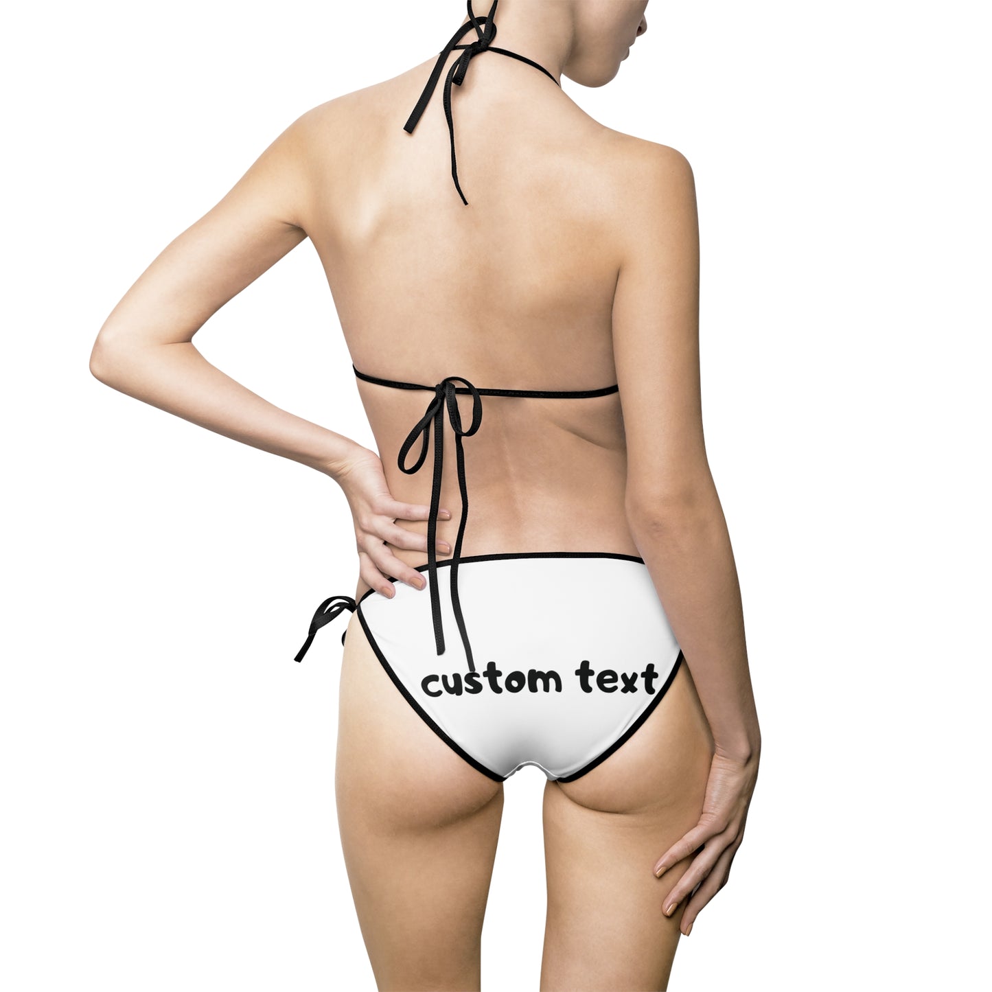 Custom Text Triangle Bikini — Personalized Women's Swimsuit