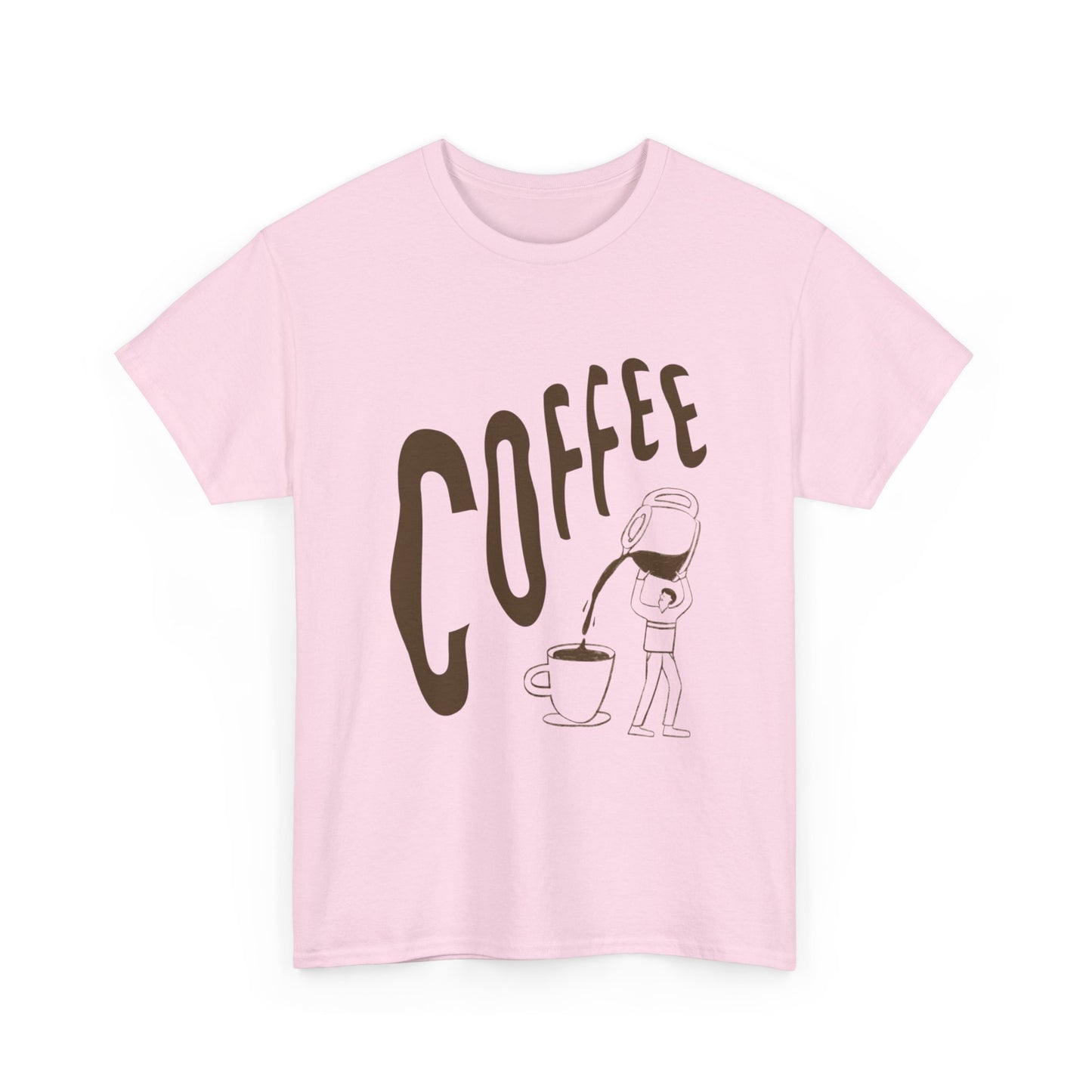 Coffee Pouring Illustration T-Shirt | Coffee Cup Graphic Tee