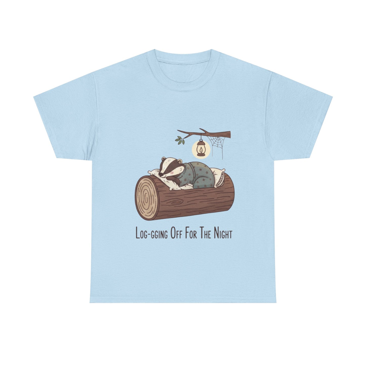 Log-sleeping Badger Illustration Tee | "Log-sging Off For The Night"