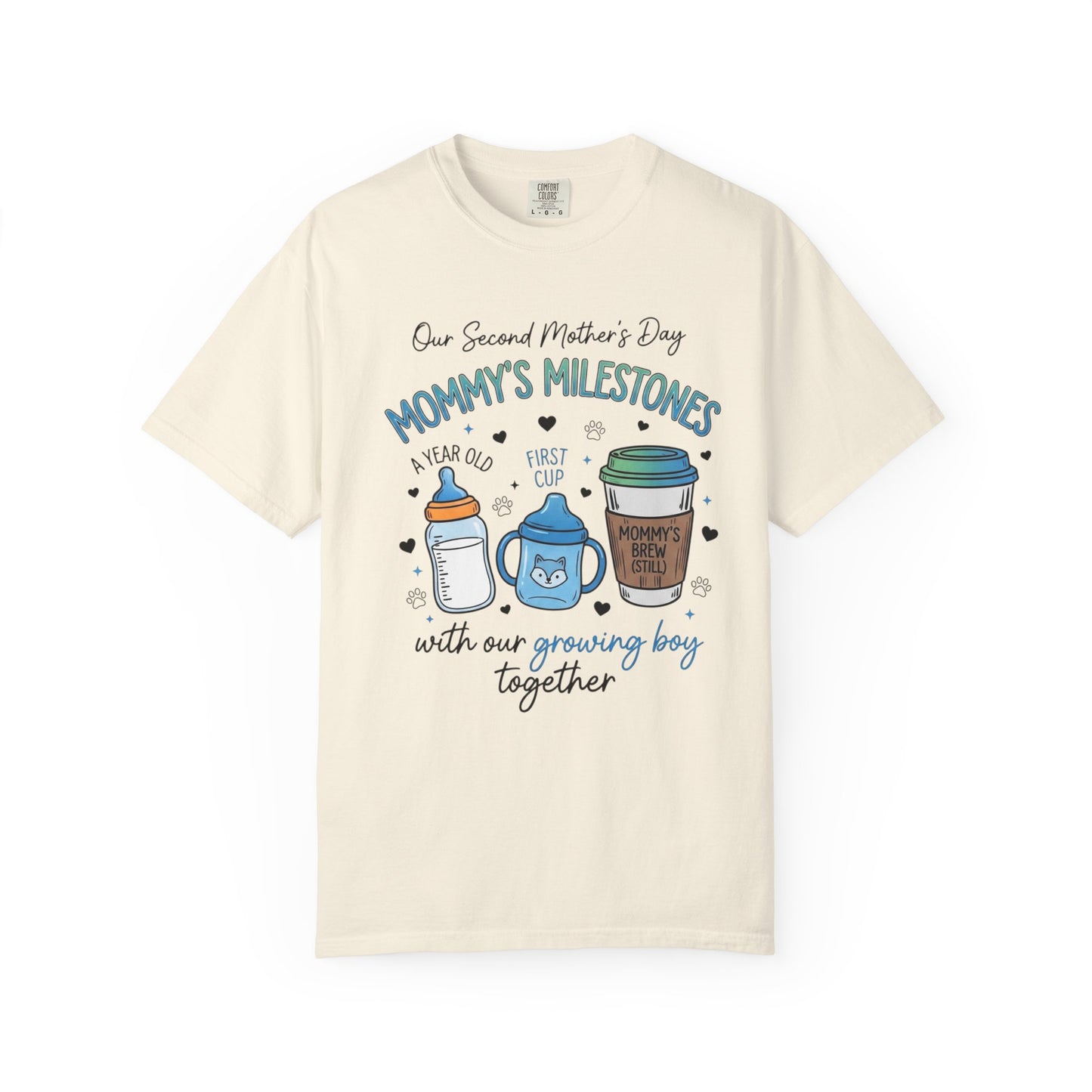 Our Second Mother's Day Shirt, Mommy's Milestones T-Shirt, 2nd Mother's Day Gift, Gift for New Mom, Growing Boy Together Tee, Mom Coffee Shirt