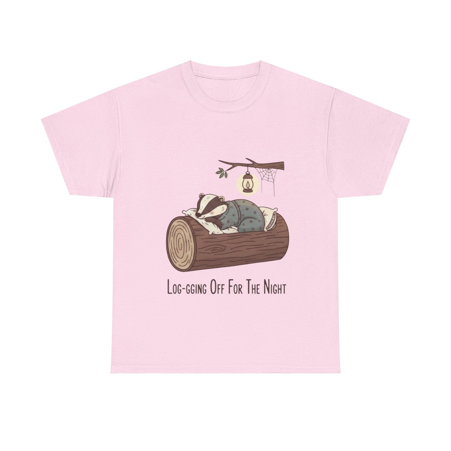 Log-sleeping Badger Illustration Tee | "Log-sging Off For The Night"