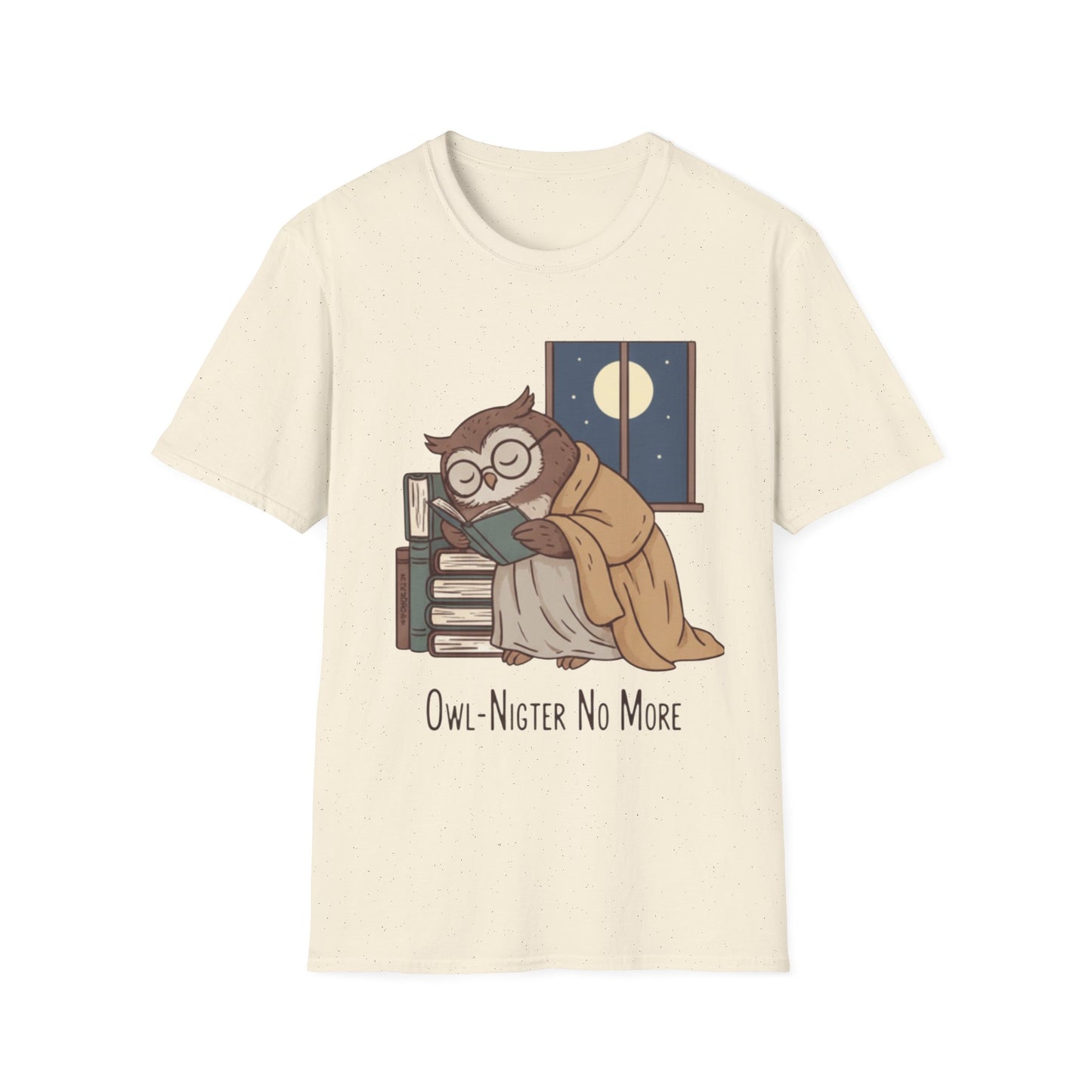 Sleepy Owl Reading Shirt | 'Owl-Nighter No More' Book Lover Tee
