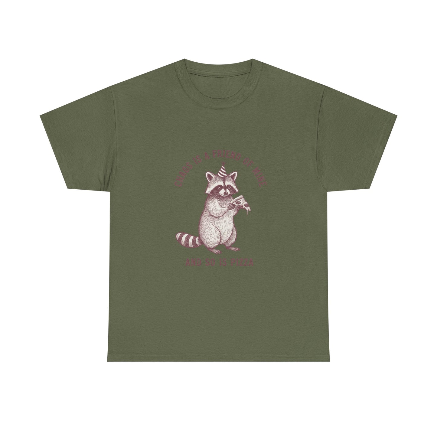 Raccoon Eating Pizza Tee | "Chaos is a Friend of Mine" Graphic Shirt