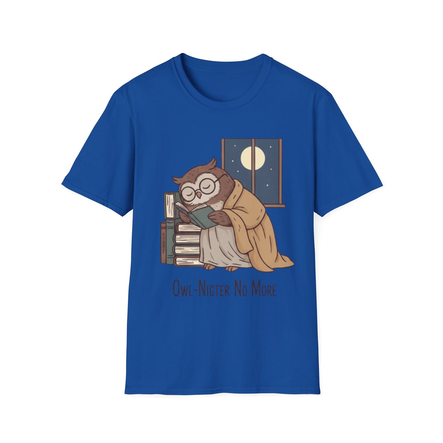 Sleepy Owl Reading Shirt | 'Owl-Nighter No More' Book Lover Tee