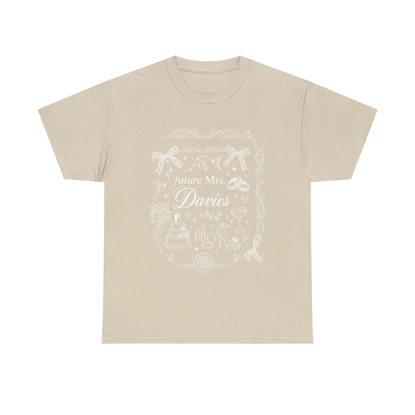 Future Mrs Davies Tee | Bridal Shower Bachelorette Wedding Cake Ring Design