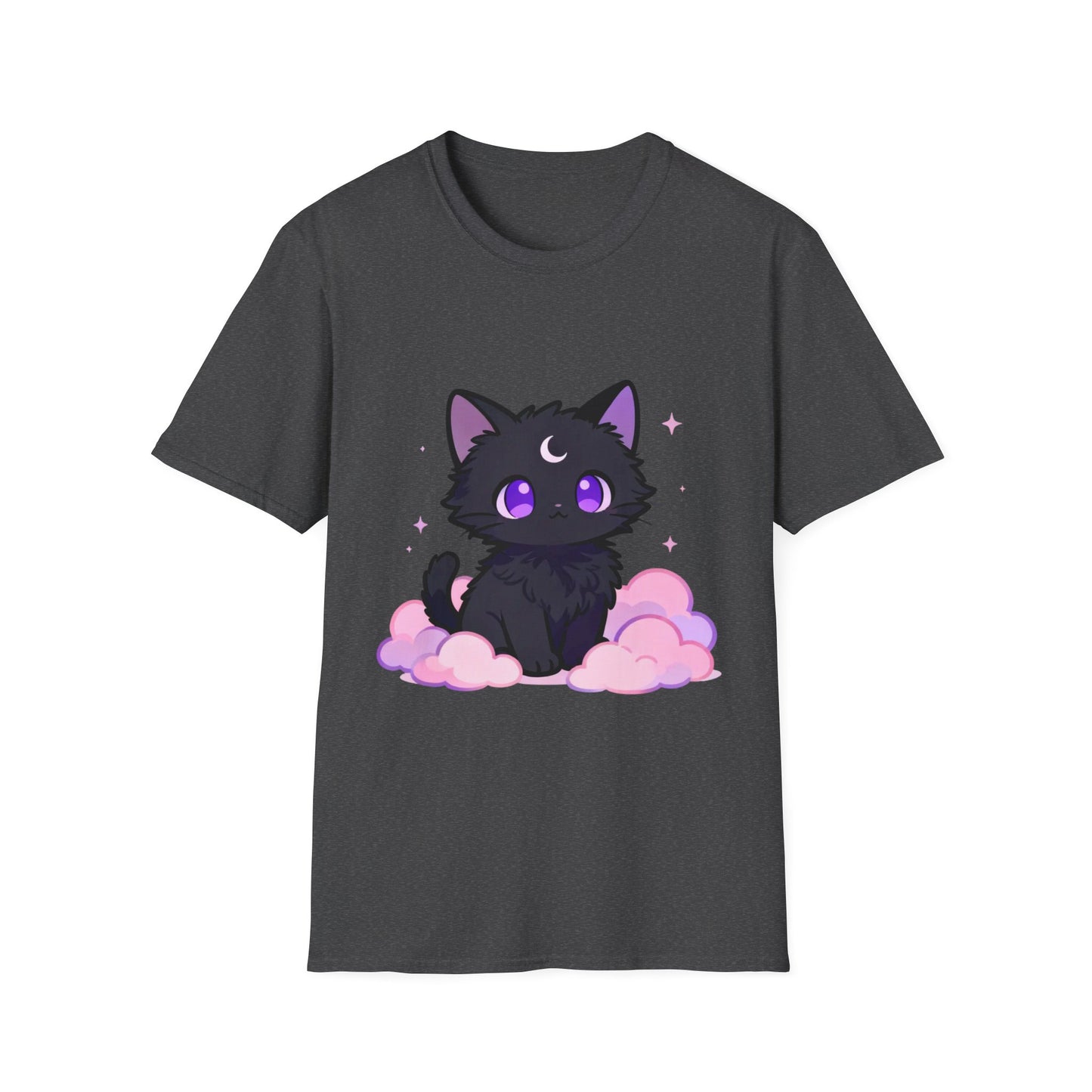 Pastel Cat Moon T-Shirt: Black Cat Graphic Tee