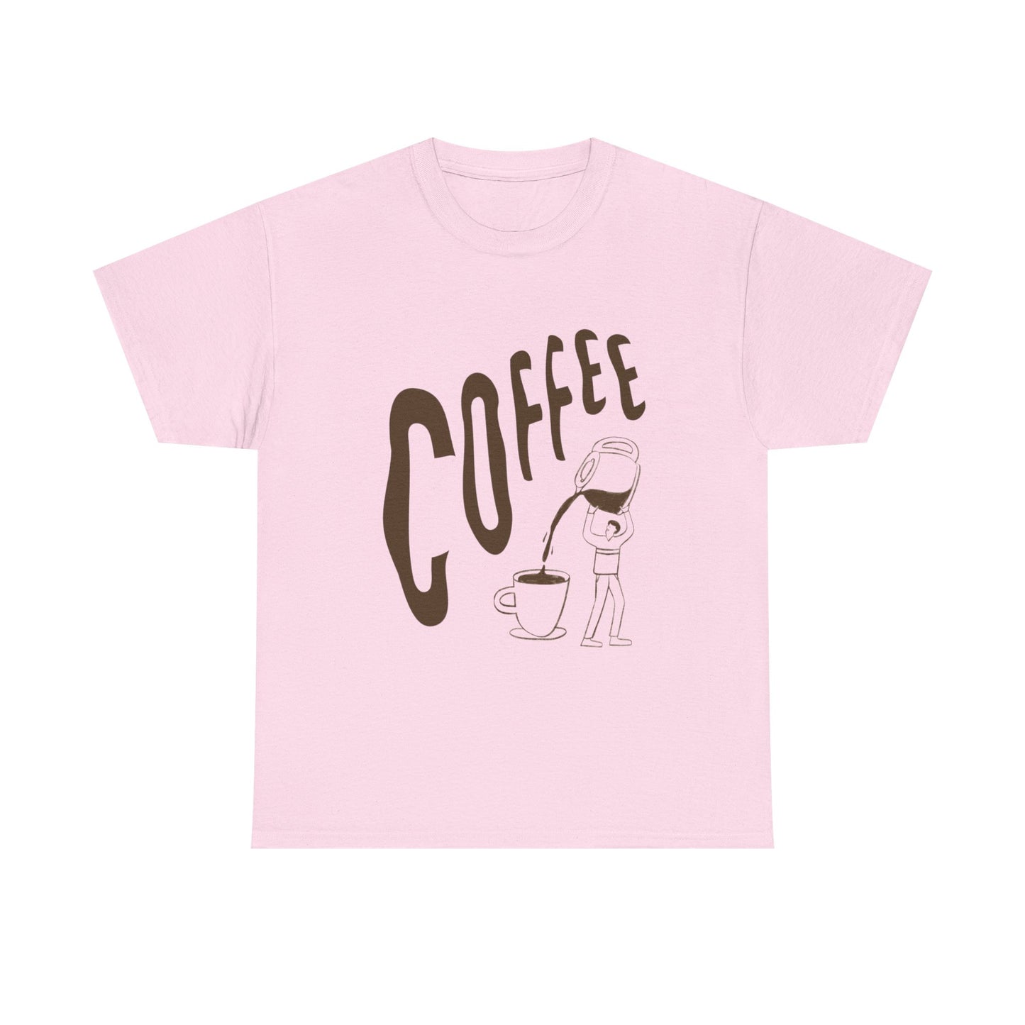 Coffee Pouring Illustration T-Shirt | Coffee Cup Graphic Tee