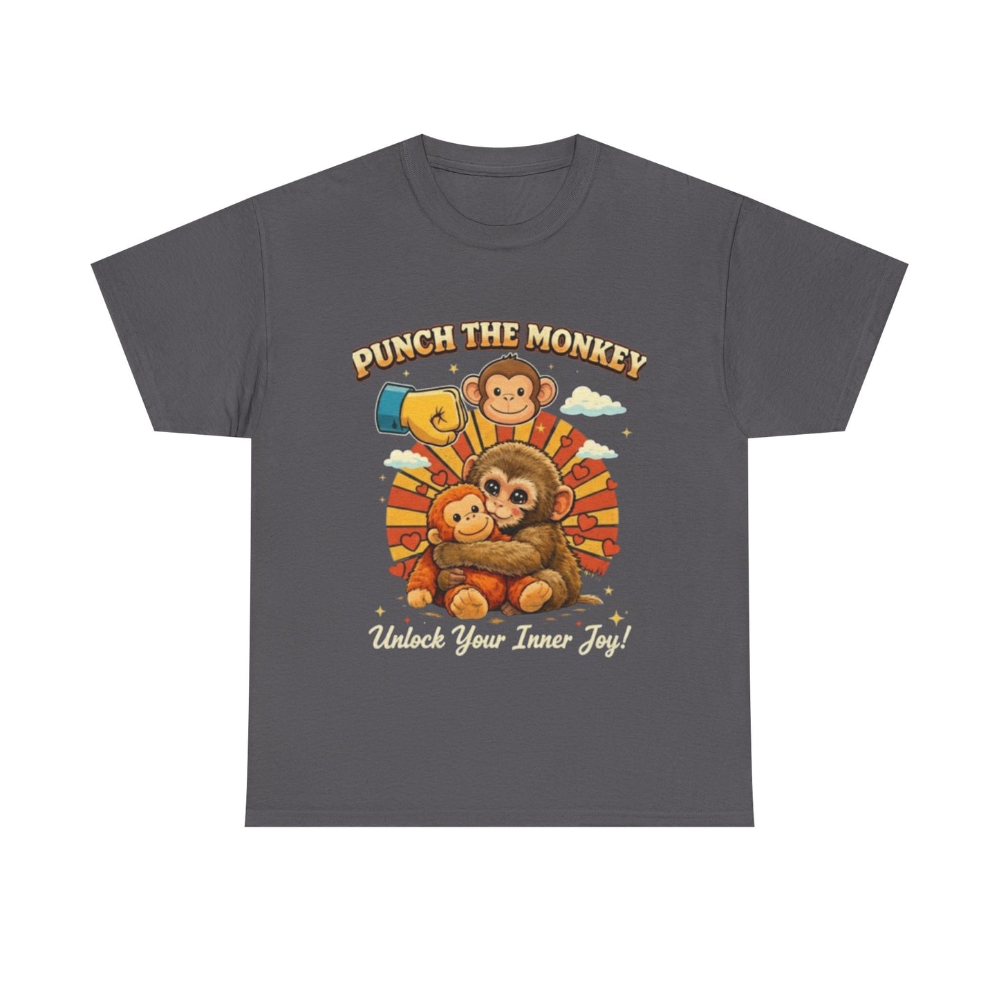 Punch the Monkey Retro T-Shirt -  , Unlock Your Inner Joy Emotional Support Monkey Gift, Trendy