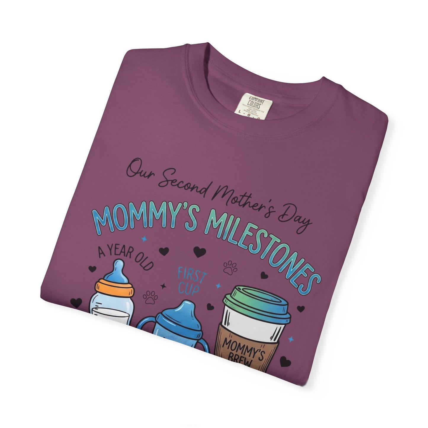 Our Second Mother's Day Shirt, Mommy's Milestones T-Shirt, 2nd Mother's Day Gift, Gift for New Mom, Growing Boy Together Tee, Mom Coffee Shirt