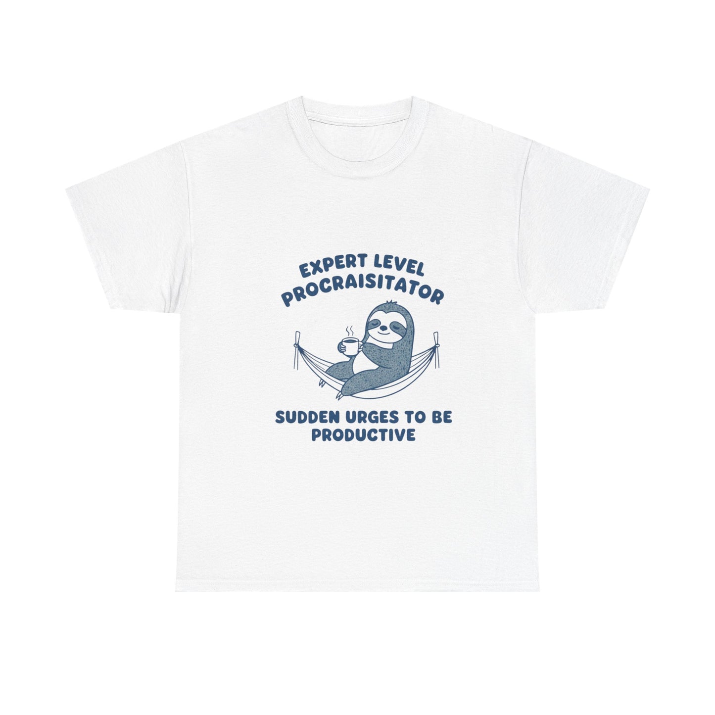 Expert Level Procrastinator sloth hammock T-Shirt | funny lazy quote tee