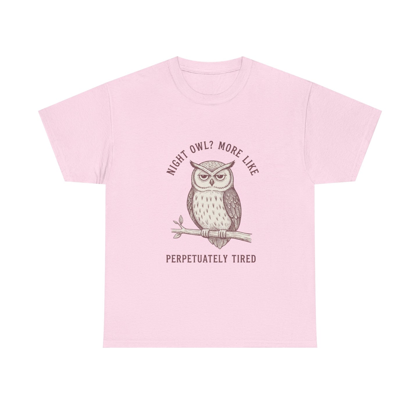 Perpetually Tired Owl T-Shirt | Cute Sleeping Owl Illustration