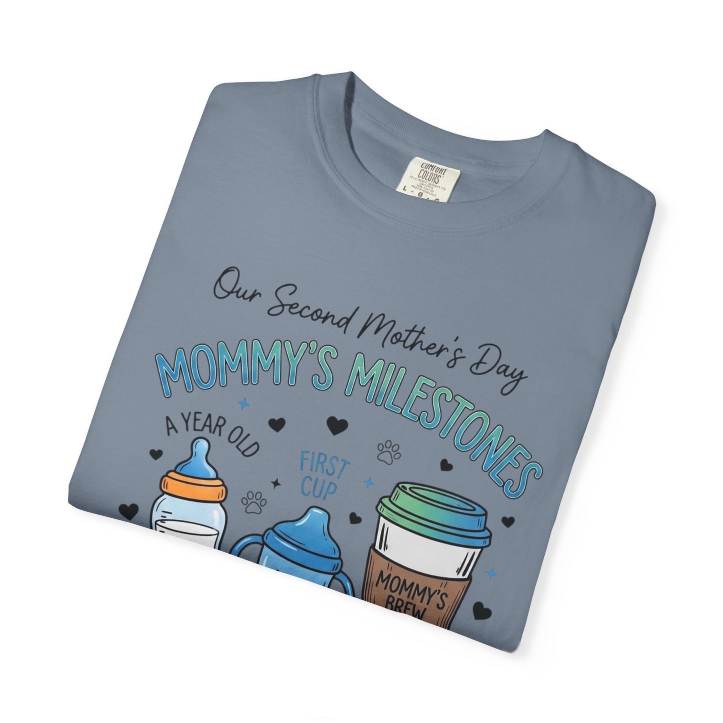 Our Second Mother's Day Shirt, Mommy's Milestones T-Shirt, 2nd Mother's Day Gift, Gift for New Mom, Growing Boy Together Tee, Mom Coffee Shirt