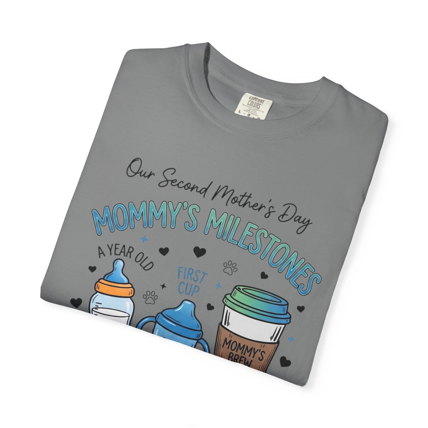 Our Second Mother's Day Shirt, Mommy's Milestones T-Shirt, 2nd Mother's Day Gift, Gift for New Mom, Growing Boy Together Tee, Mom Coffee Shirt
