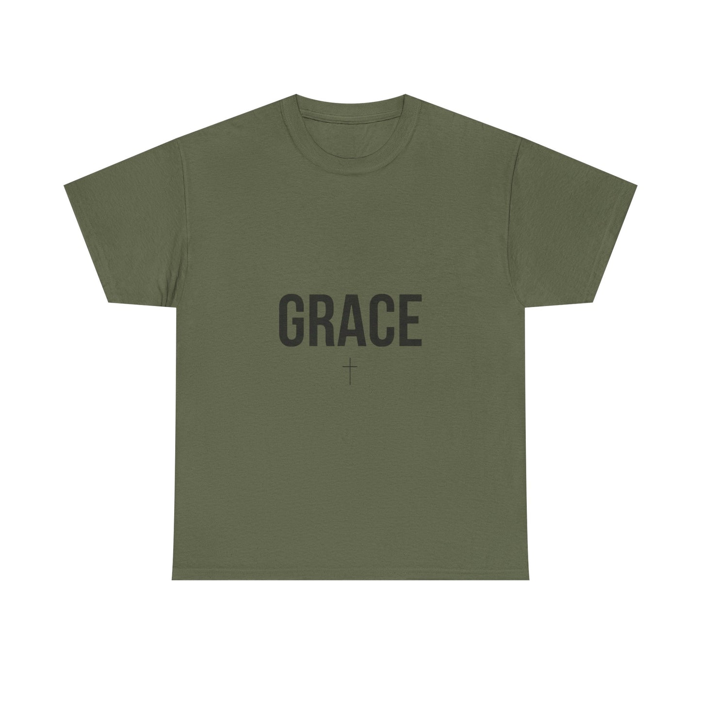 GRACE" Cross Shirt, Christian Faith T-Shirt, Gift for Mom, Sister, White Simple Graphic Tee, Religious Outfit, Religious Clothing