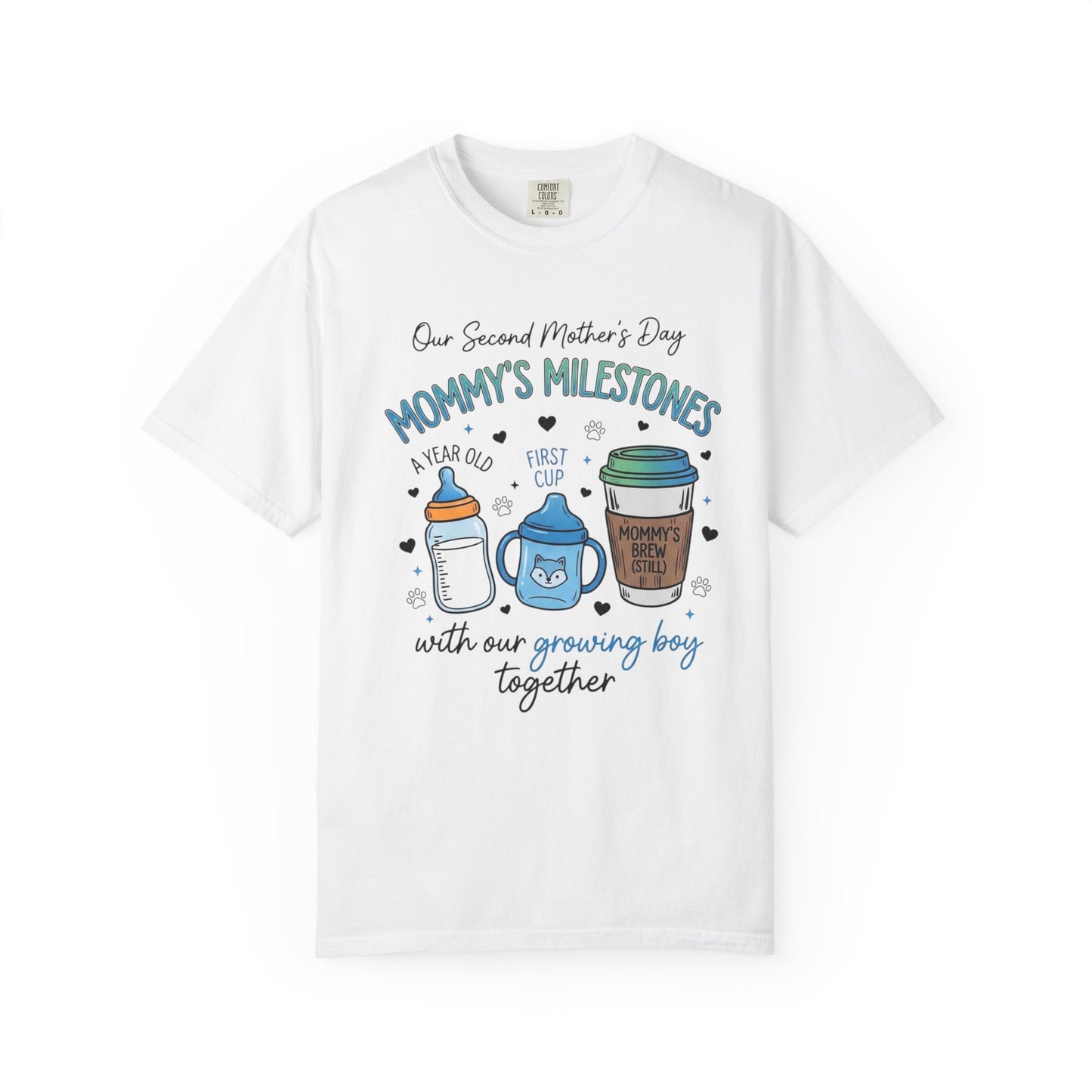 Our Second Mother's Day Shirt, Mommy's Milestones T-Shirt, 2nd Mother's Day Gift, Gift for New Mom, Growing Boy Together Tee, Mom Coffee Shirt