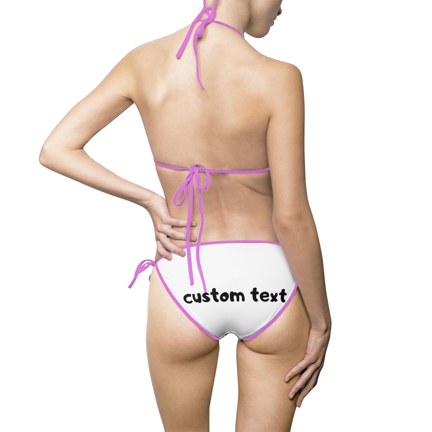 Custom Text Triangle Bikini — Personalized Women's Swimsuit