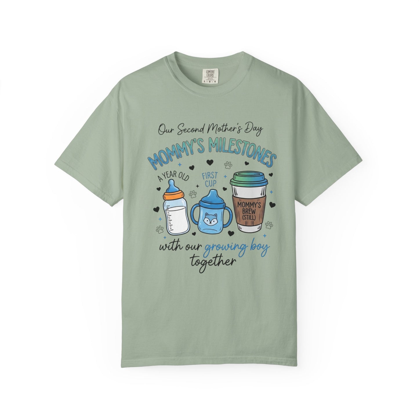 Our Second Mother's Day Shirt, Mommy's Milestones T-Shirt, 2nd Mother's Day Gift, Gift for New Mom, Growing Boy Together Tee, Mom Coffee Shirt