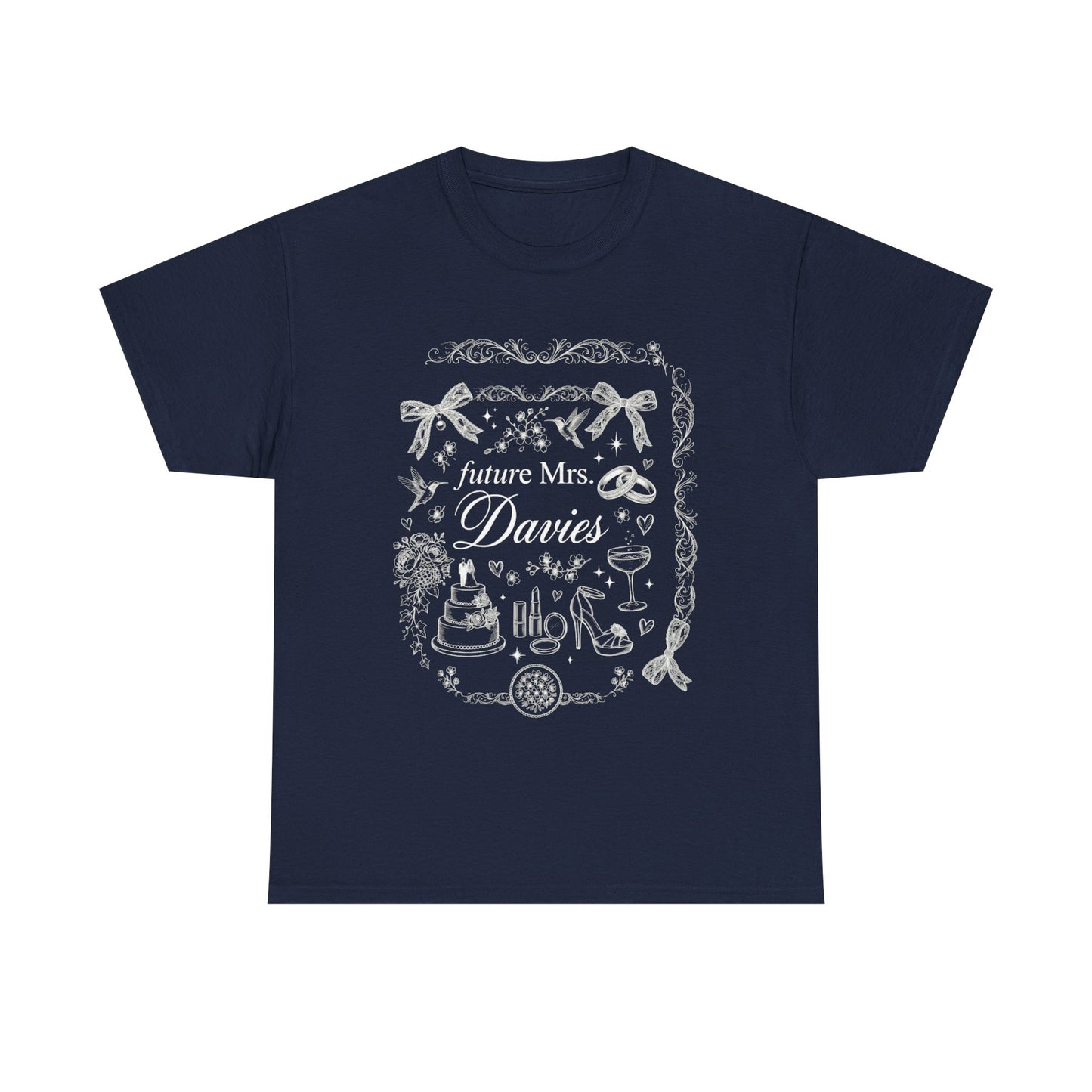 Future Mrs Davies Tee | Bridal Shower Bachelorette Wedding Cake Ring Design