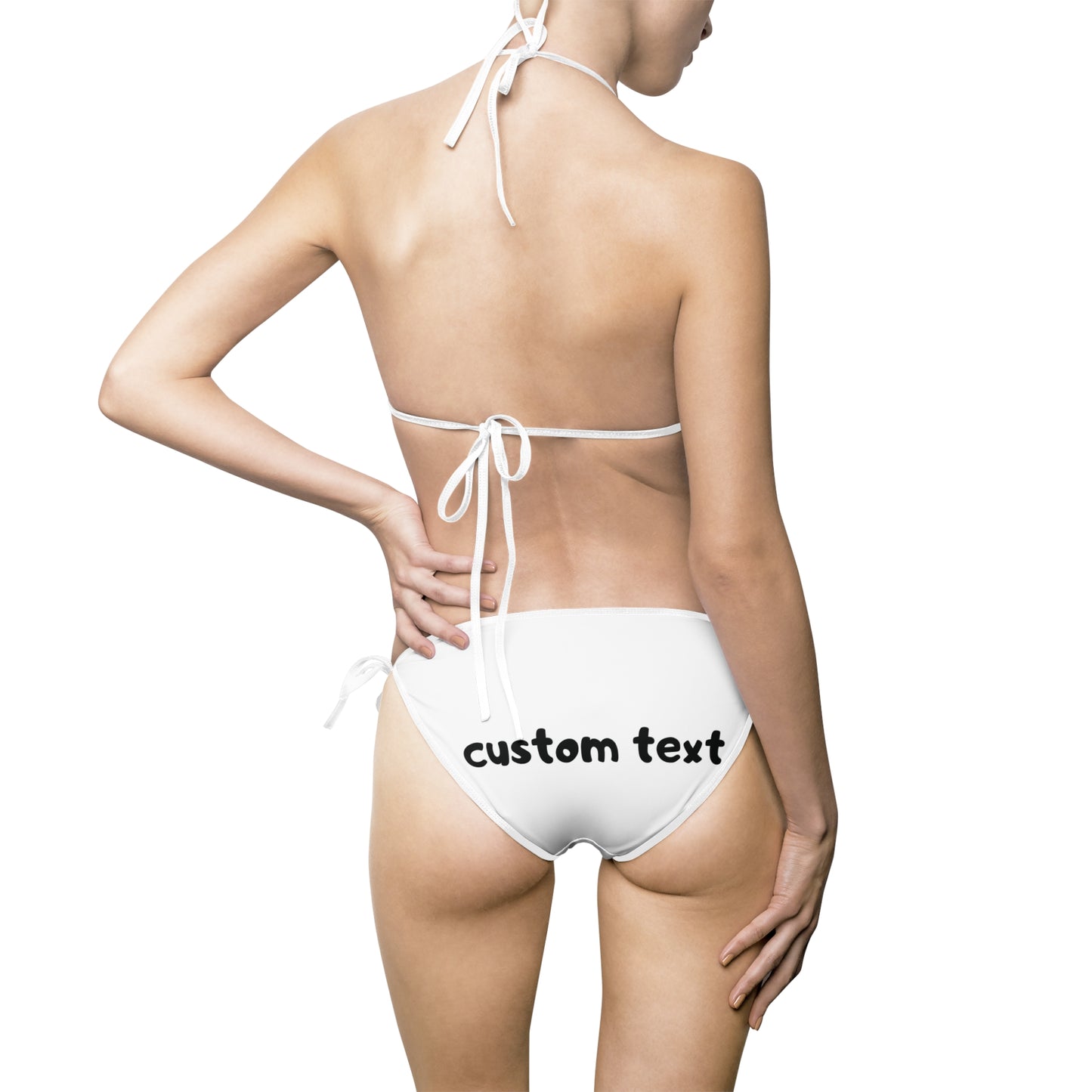 Custom Text Triangle Bikini — Personalized Women's Swimsuit
