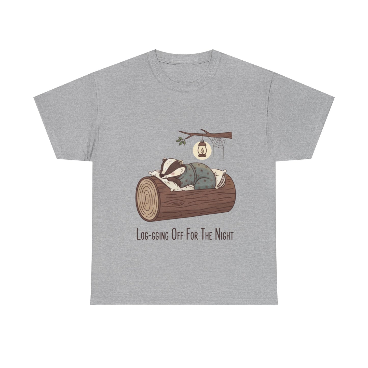 Log-sleeping Badger Illustration Tee | "Log-sging Off For The Night"