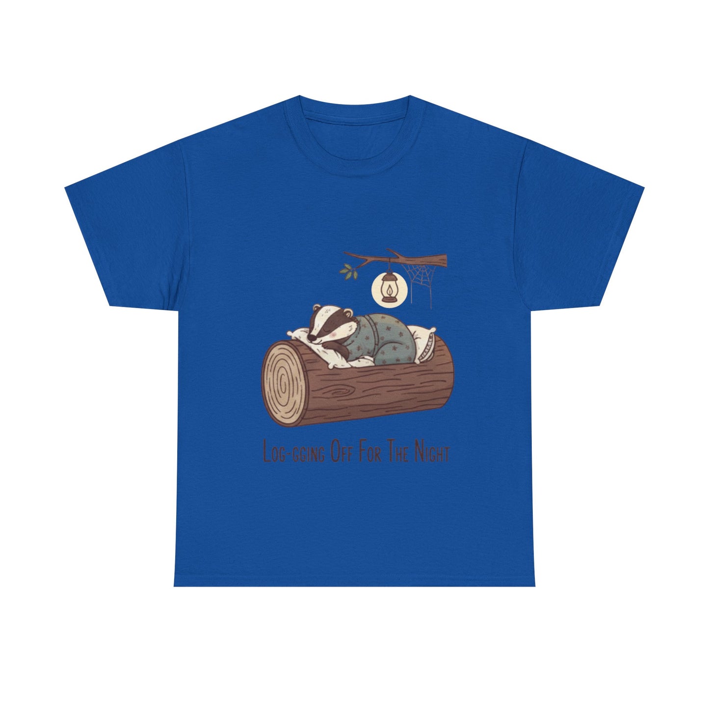 Log-sleeping Badger Illustration Tee | "Log-sging Off For The Night"