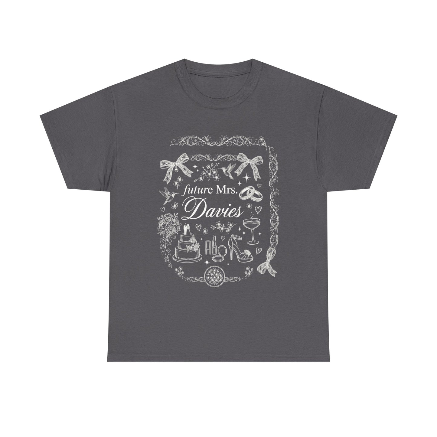 Future Mrs Davies Tee | Bridal Shower Bachelorette Wedding Cake Ring Design