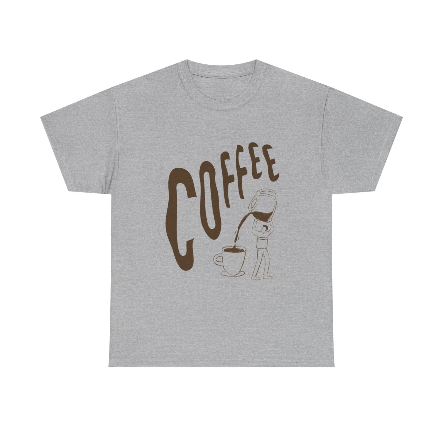 Coffee Pouring Illustration T-Shirt | Coffee Cup Graphic Tee