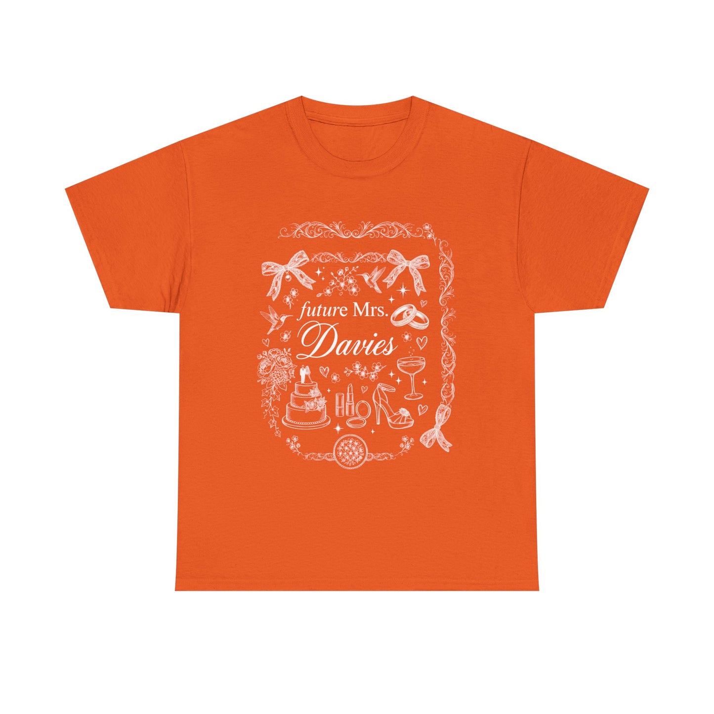 Future Mrs Davies Tee | Bridal Shower Bachelorette Wedding Cake Ring Design