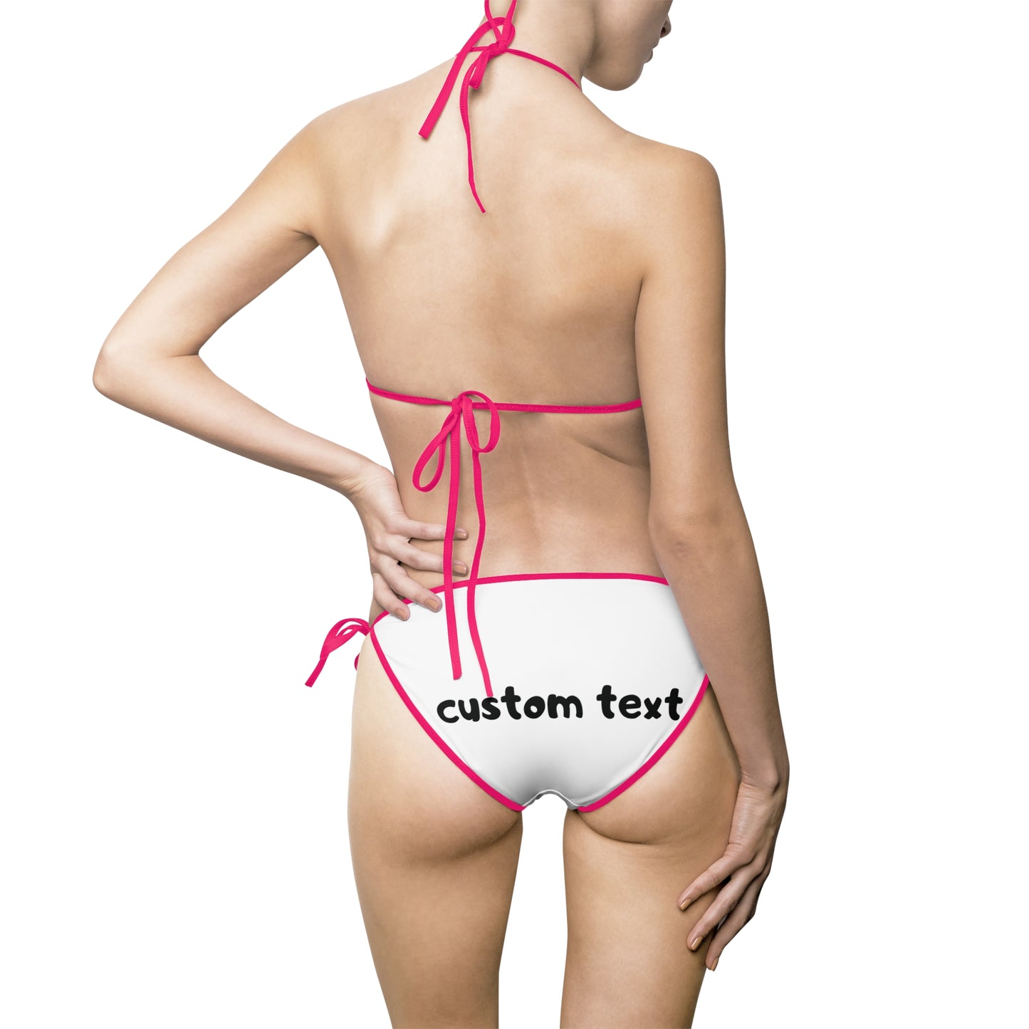 Custom Text Triangle Bikini — Personalized Women's Swimsuit