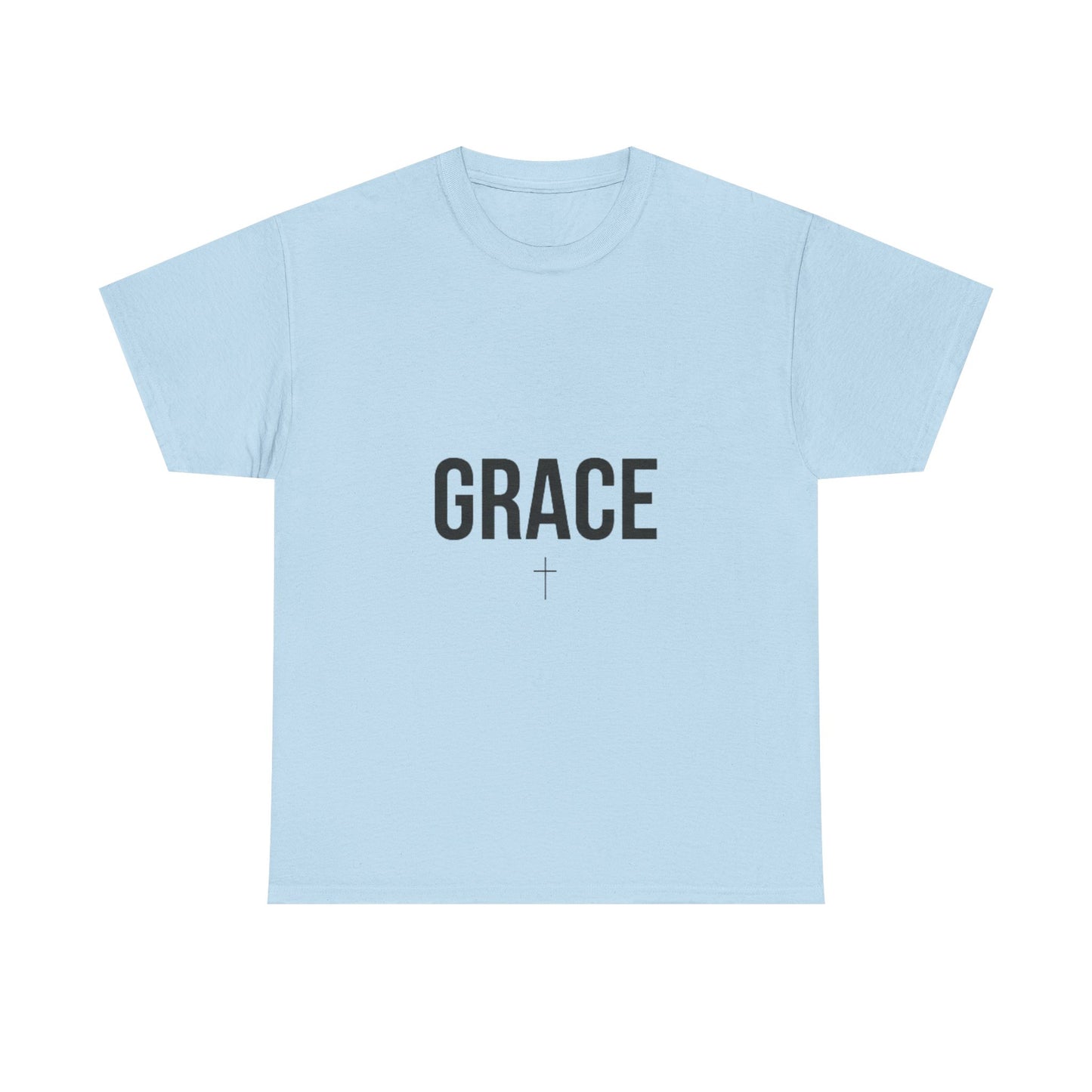 GRACE" Cross Shirt, Christian Faith T-Shirt, Gift for Mom, Sister, White Simple Graphic Tee, Religious Outfit, Religious Clothing