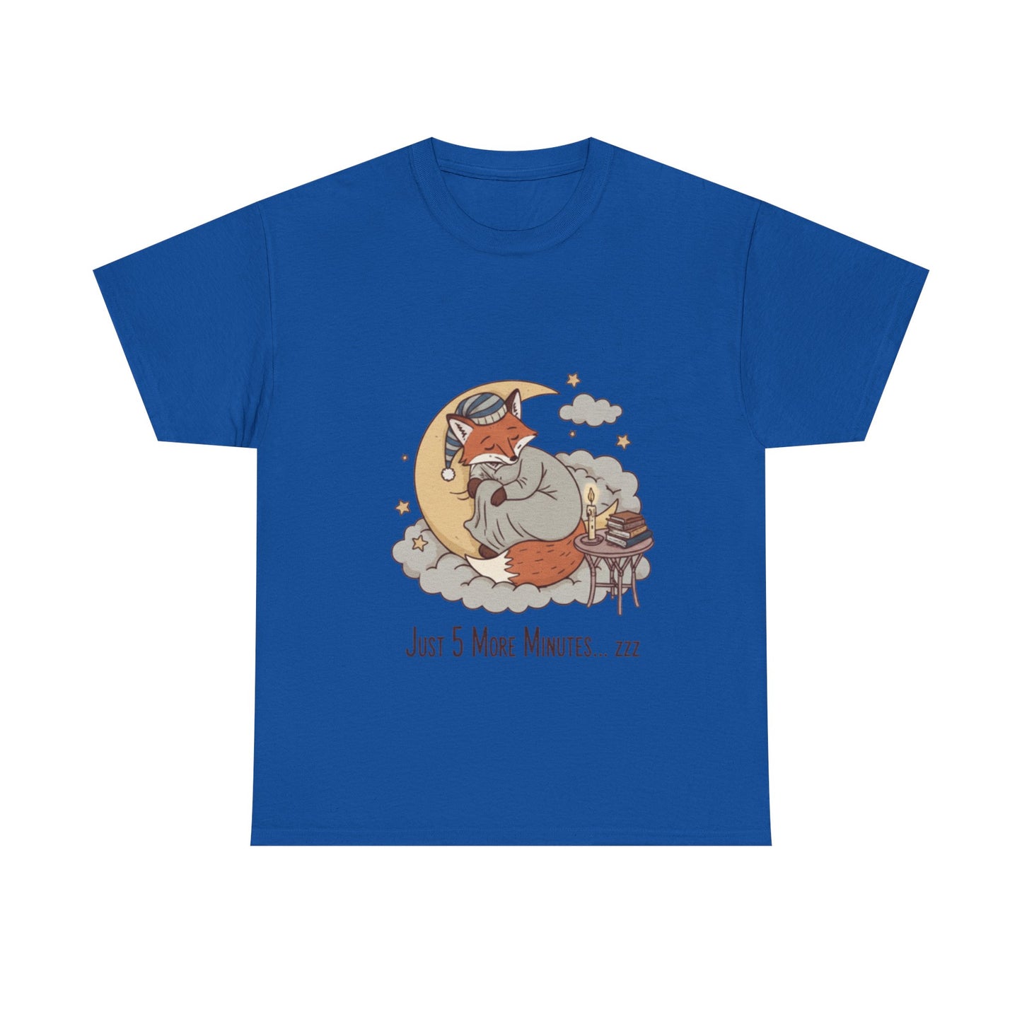 Sleeping Fox on Moon T-Shirt | 'Just 5 More Minutes' Sleepy Animal Tee