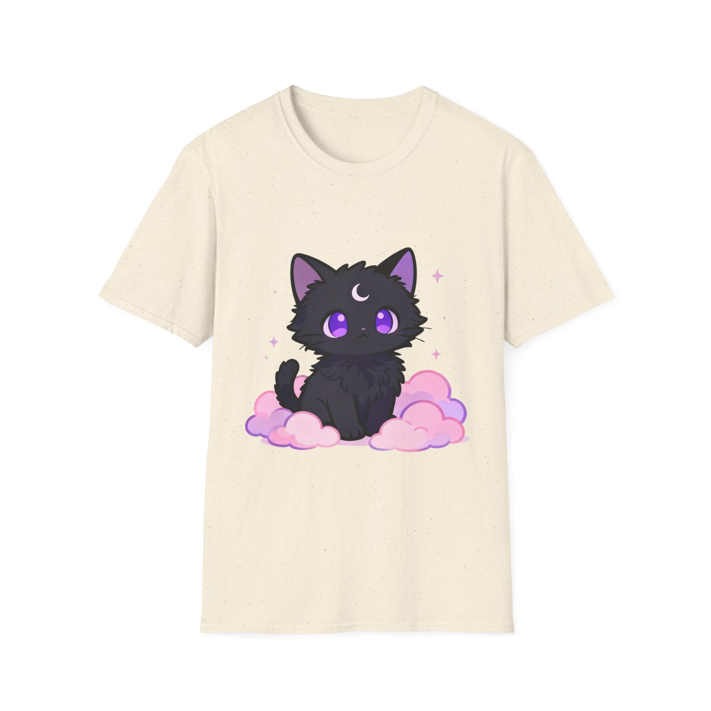 Pastel Cat Moon T-Shirt: Black Cat Graphic Tee