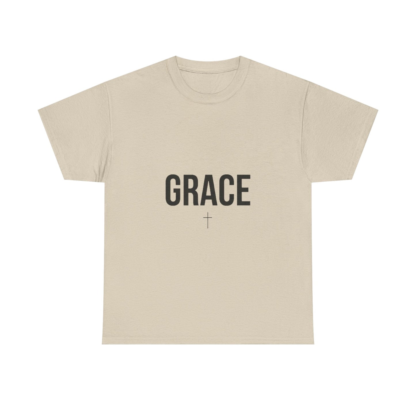 GRACE" Cross Shirt, Christian Faith T-Shirt, Gift for Mom, Sister, White Simple Graphic Tee, Religious Outfit, Religious Clothing