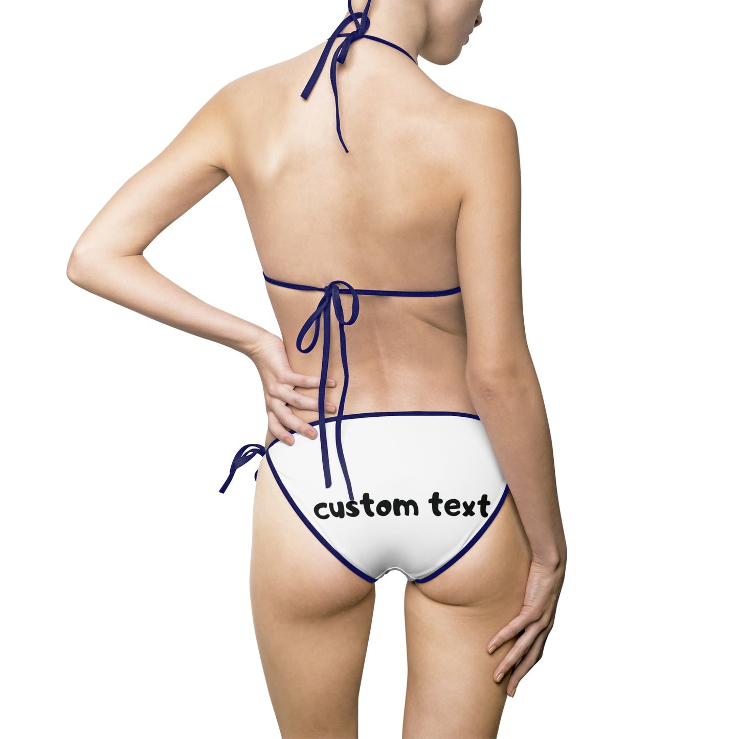 Custom Text Triangle Bikini — Personalized Women's Swimsuit