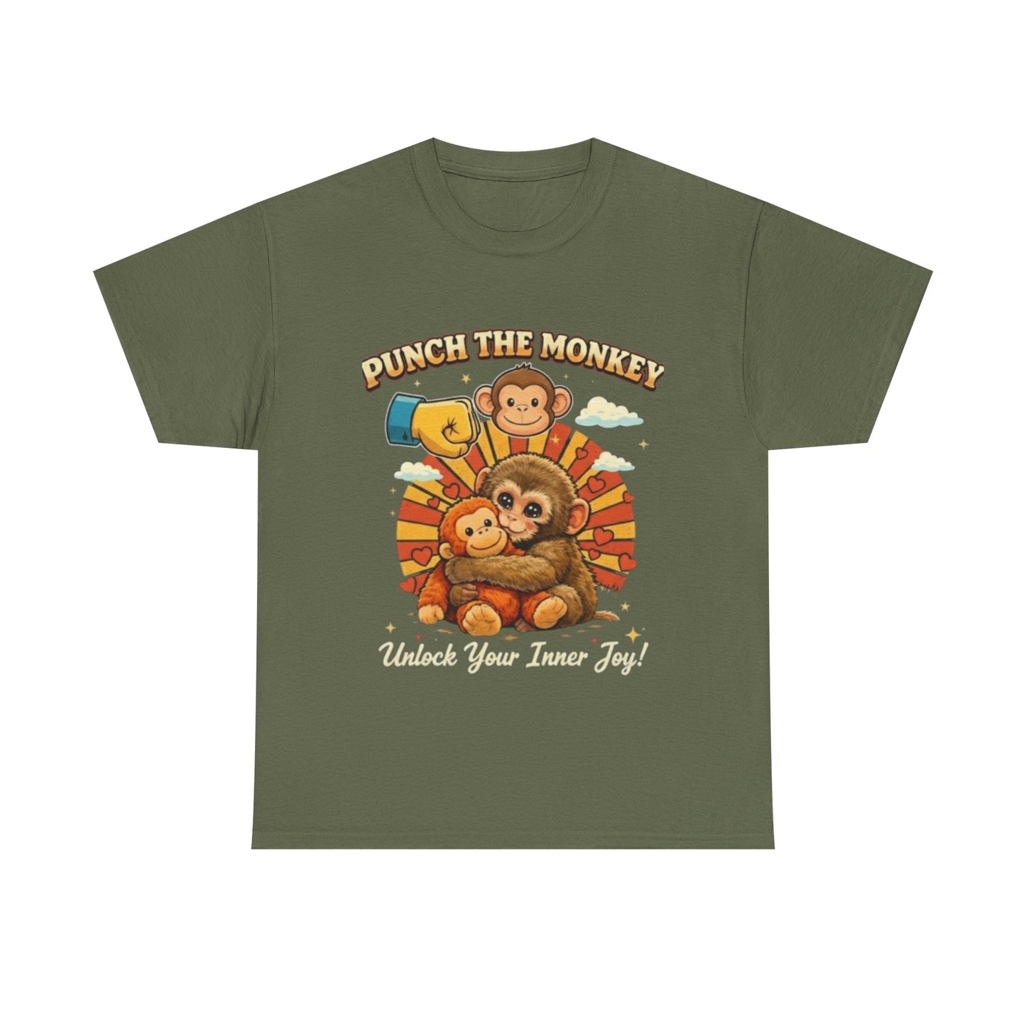 Punch the Monkey Retro T-Shirt -  , Unlock Your Inner Joy Emotional Support Monkey Gift, Trendy